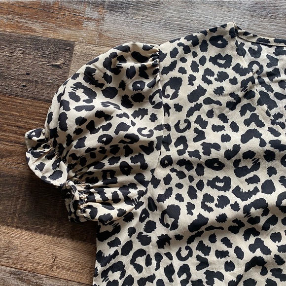 Shein Cheetah Print Puff Sleeve Shirt - Picture 6 of 7